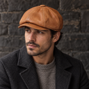 Vokre Heritage Leather Newsboy Cap